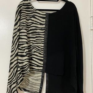 Split-Back Zebra Print Sweater